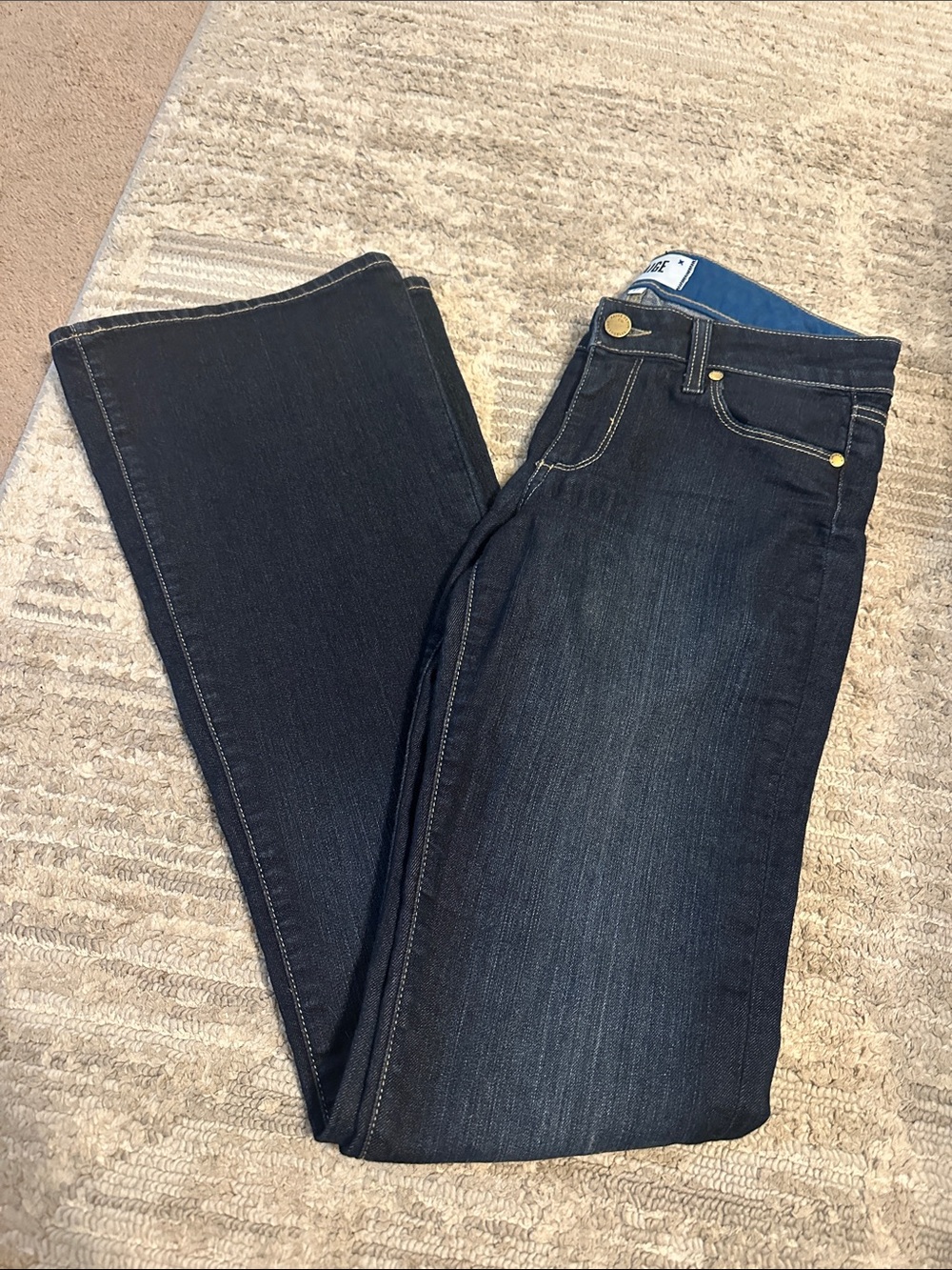 PAIGE Women’s Boot Cut Jeans in Dark Indigo Blue